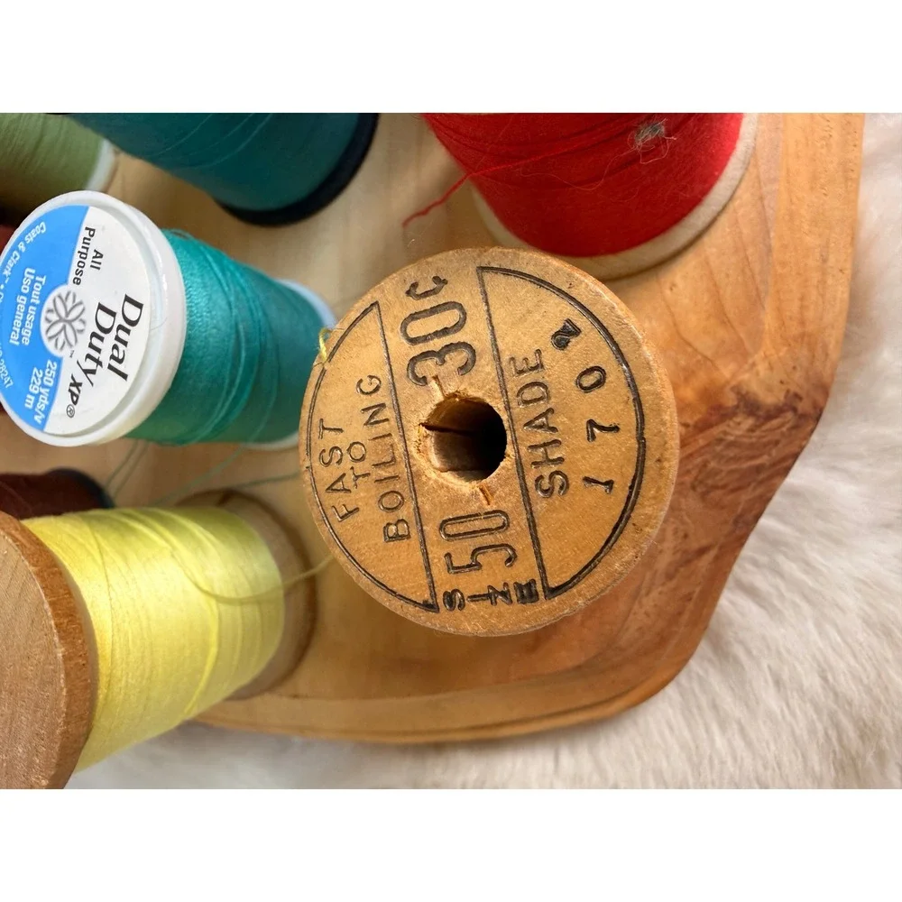 Vintage Wooden Spools Sewing Thread Lot Coats & Clarks American Large Cones 21pc